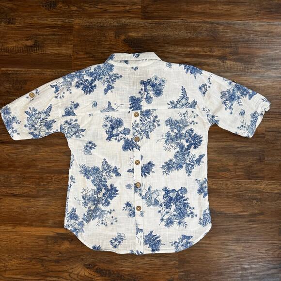 Spiaggia Dolce Size Medium 100% Cotton blue floral pull over - Picture 4 of 8